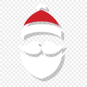 HD Vector Flat Santa Face Silhouette Icon PNG