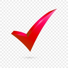 HD 3D Red Mark Tick Icon Symbol Sign Transparent PNG