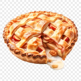 HD Delicious American Apple Pie with Cream Transparent PNG