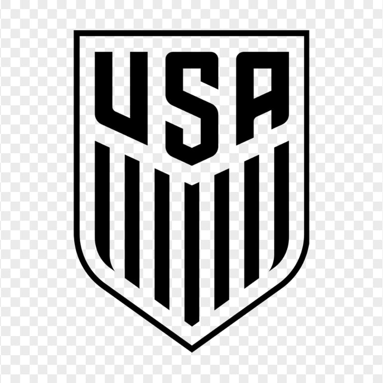 USA American Football Soccer Team Black Logo