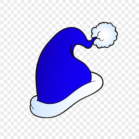 HD Cute Blue Christmas Santa Hat Cartoon Clipart PNG