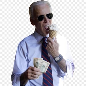 HD Joe Biden Eats Ice Cream Candidate US President PNG
