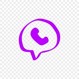 HD Purple Hand Draw Round Pin Phone Icon Transparent PNG