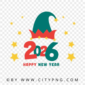 HD Happy New Year 2026 Vector Green And Red PNG