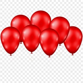 HD Group Of Beautiful Red Balloons Illustration PNG