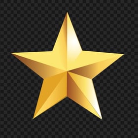 HD Gold Five Point Star PNG