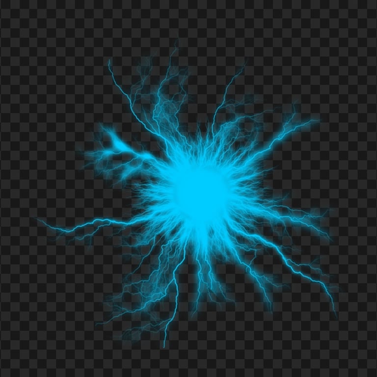 HD Blue Energy Anime Electric Lighting Effect PNG