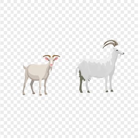 HD Two Cartoon White Goats Transparent PNG