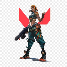HD Raze Female Character Player With Valorant Logo PNG