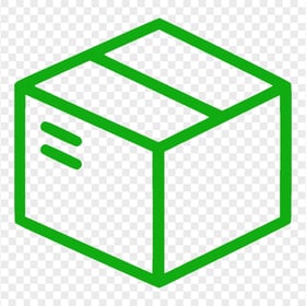 Transparent HD Green Package Shipping Delivery Box Parcel Icon