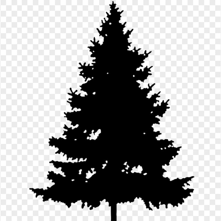 HD Real Black Christmas Tree Palm Silhouette PNG