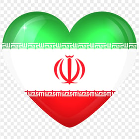 Iran Flag Heart Shape HD PNG