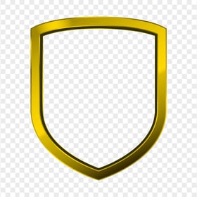 Yellow Metal Shield Outline Frame Transparent PNG