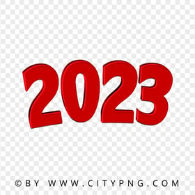 New Year 2023 Red Text Transparent Background