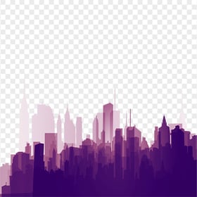 Purple Abstract Building City Silhouette PNG