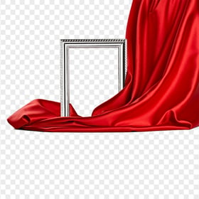 Red Curtain Silk With Poster Picture Frame HD PNG