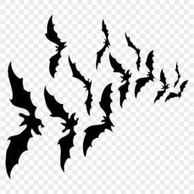PNG Halloween Black Bats Silhouette Flying