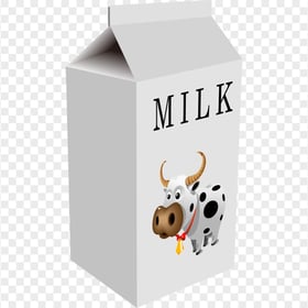 HD 3D Cow Milk Box PNG