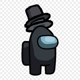 HD Black Among Us Crewmate Character With Double Top Hat PNG