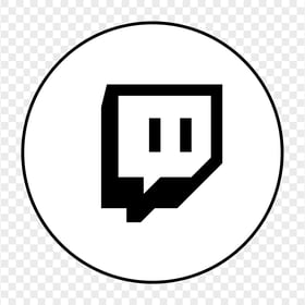 HD B & W Twitch TV Round Icon Transparent Background PNG