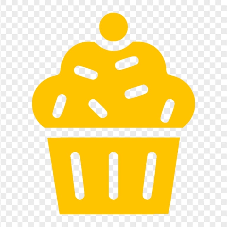 HD Yellow Cupcake Muffin Silhouette Icon PNG