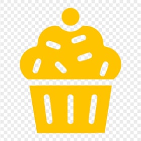 HD Yellow Cupcake Muffin Silhouette Icon PNG