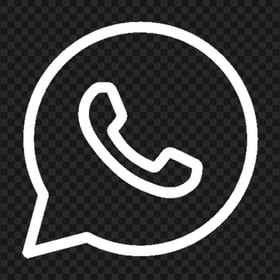 Transparent HD Whatsapp White Logo Icon