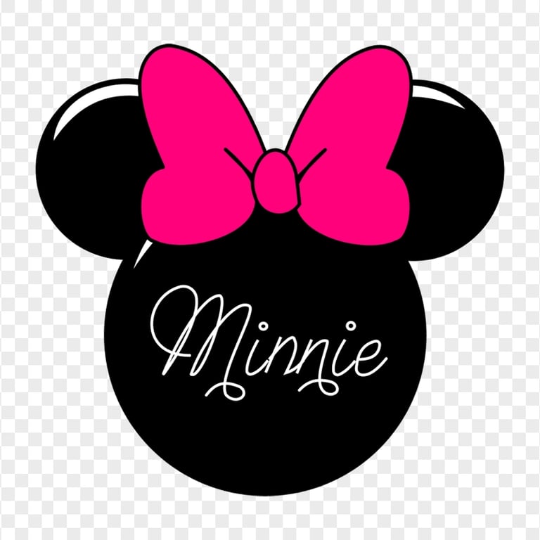 HD Minnie Mouse Head Black Silhouette PNG