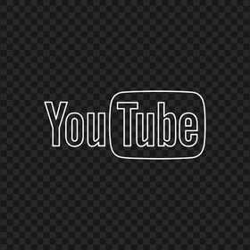 HD White Outline Youtube YT Logo PNG