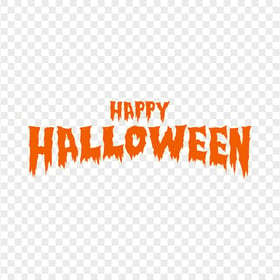 HD Happy Halloween Orange Words Letters Text Font PNG
