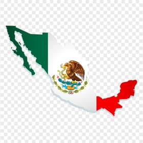 Mexico 3D Map Flag HD PNG