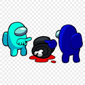 HD Cyan & Blue Among Us Characters Who Killed Black PNG