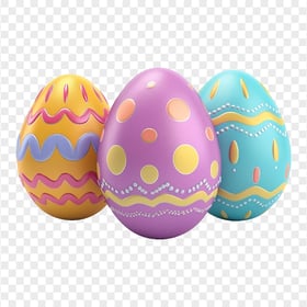 Set Of Three Colorful Easter Eggs HD Transparent PNG