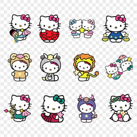 Set of Adorable Hello Kitty Stickers HD Transparent PNG