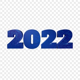 HD 3D Blue New Year 2022 Text Transparent PNG
