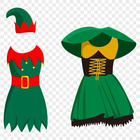 HD Christmas Cartoon Elves Elf Suit Clothes Dress PNG