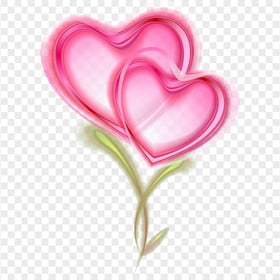 HD Two Romantic Pink Hearts Love Valentine PNG