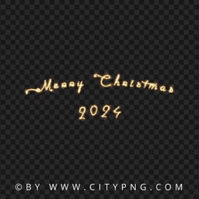 Merry Christmas 2024 Sparkle Text Fireworks Effect PNG