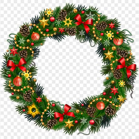 Vector Christmas New Year's Wreath PNG IMG