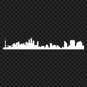 HD Beijing Skyline City Cityscape White Silhouette PNG