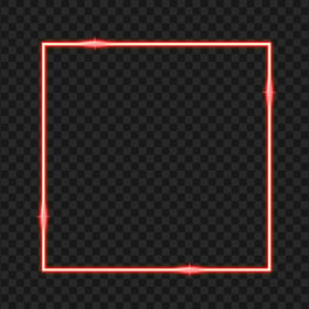 HD Red Neon Square Border Frame PNG