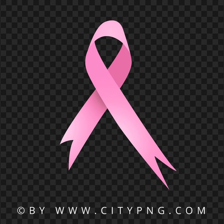 Pink Cancer Breast Ribbon Logo Sign PNG Image