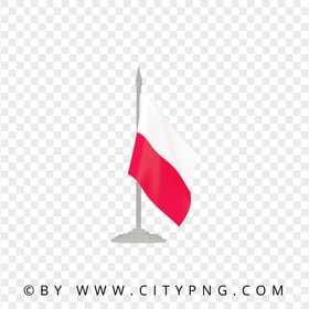 Poland Desk Flag Pole Icon PNG