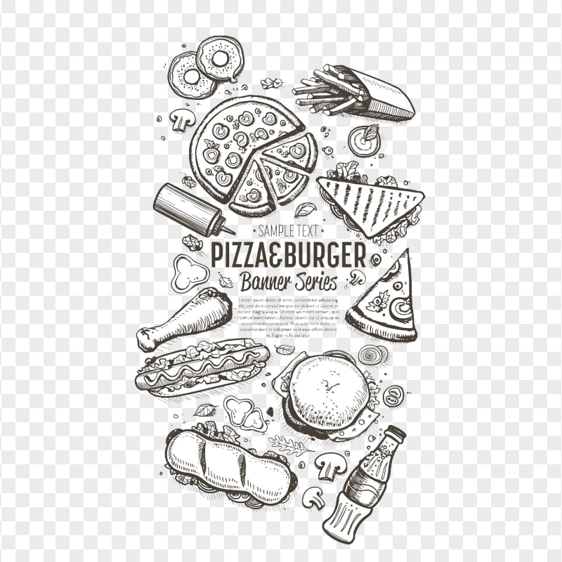 Pizza & Burger Chalk Logo Design