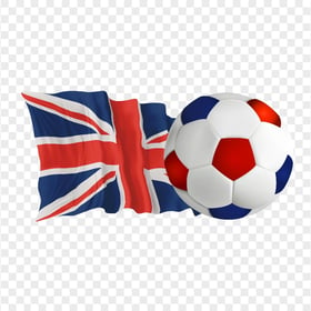 UK United Kingdom Flag With Soccer Football Ball