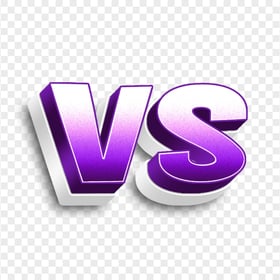 Download HD Purple And White 3D Vs Versus Text PNG
