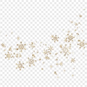 HD Falling Gold Snowflakes Transparent Background