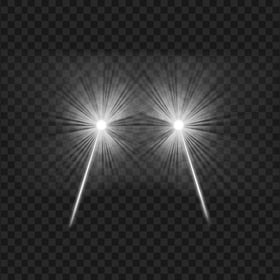 White Lazer Eyes Flare Effect Front View PNG