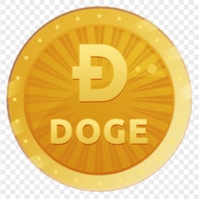 HD Golden Dogecoin Piece PNG