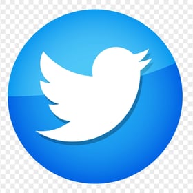 HD Round Twitter Glossy Icon PNG